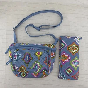 Vera Bradley Womens Crossbody Hip Pack & Wallet Blue Painted Medallons Bag Purse - Bild 1 von 14