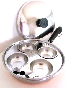 Vintage Revere Ware Pre 68 Eierpochierer 8" (4 Eier) mit Deckel - Bild 1 von 10