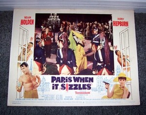 PARIS WHEN IT SIZZLES original 11x14 AUDREY HEPBURN/WILLIAM HOLDEN lobby card