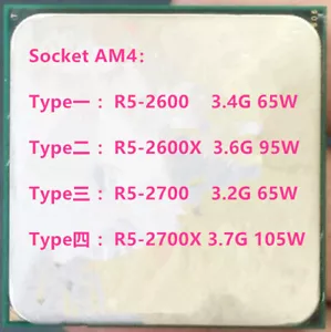 AMD Ryzen 5 R5-2600 R5-2600X R5-2700 R5-2700X Quad-Core Socket AM4 CPU Processor - Picture 1 of 10