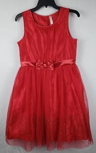 Cherokee Girls  XL 14-16 Christmas Holiday Red Dress With Sparkles Sleeveless  - Picture 1 of 14