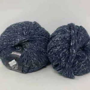 NEW LANA GROSSA Italy Merino Wool Alpaca Silk Polyamide 2 Skeins Blue/Gray - Picture 1 of 4