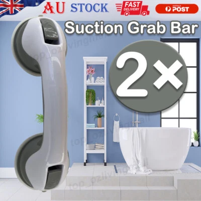2x Suction Grab Bar Portable Shower Suction Handle Bar Support Safety Grip Grabs - image 1 of 4
