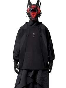 Suéter Niepce Negro Patchwork Ropa de Calle Japonesa Mangas Largas Sudadera - Imagen 1 de 9