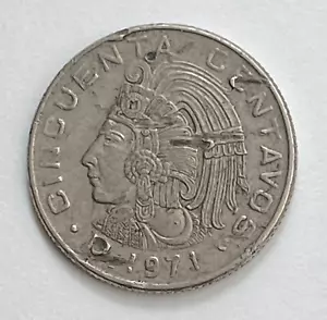 1971 Mexico 50 Centavos - Free Shipping - Picture 1 of 2