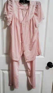 Vintage Sans Souci Grannycore Pyjama Set Rosa Damen Größe 36 - Bild 1 von 12