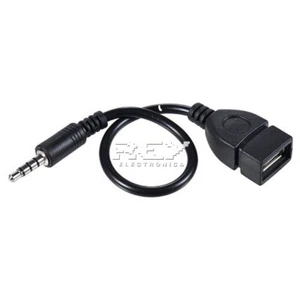Cable Convertidor Conector Adaptador Jack 3,5MM a USB 2.0 Hembra Negro v435 - Imagen 1 de 4