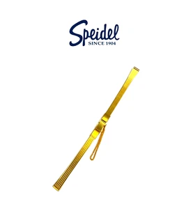 NOS Speidel watch band 8mm gold plated stainless steel with safety chain - Picture 1 of 2