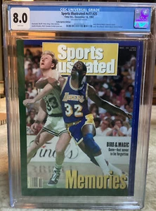 Sports Illustrated 1992 Larry Bird Magic Johnson CGC 8.0 New Slab - Picture 1 of 2