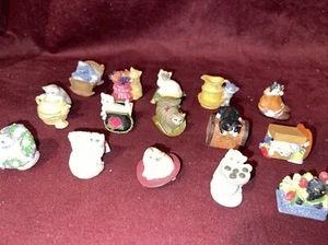 Vintage Lenox 15 Kittens Cats Thimbles Collection From 1995 Mint Shipped In Foam - Picture 1 of 7