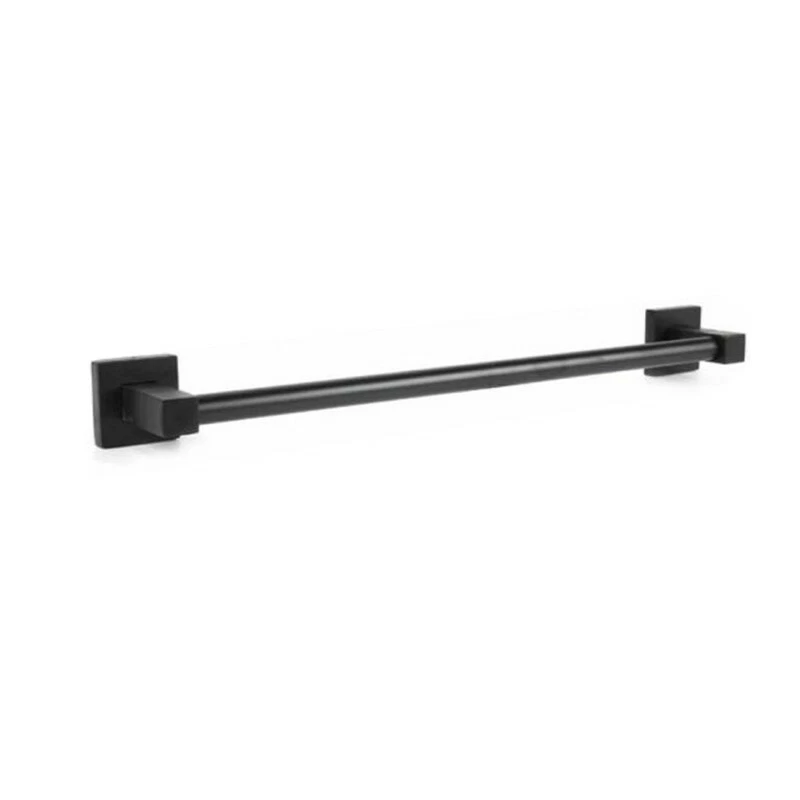 PORTA ASCIUGAMANI ASTA SUPPORTO 40CM BAGNO DA MURO ASCIUGA MANO CASA NERO 02107 - Immagine 1 di 2