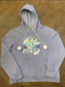Vintage Disney Tinkerbell SnowFairy Hoodie Snowball Pull Strings Pink Girl’s XL - Picture 1 of 5