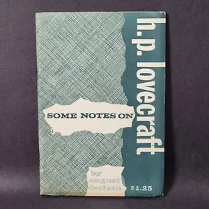Vintage 1959 Einige Notizen zu H P Lovecraft August Derleth Arkham Haus seltene Katze #PA - Bild 1 von 11