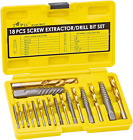 Screw Extractor and Left Hand Drill Bit Set - 18 Piece Easy Out Bolt Extractor K