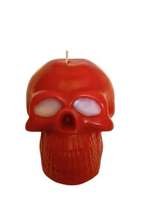 Vela Crazee roja y blanca en forma de calavera vela sin perfume nueva - Imagen 1 de 5