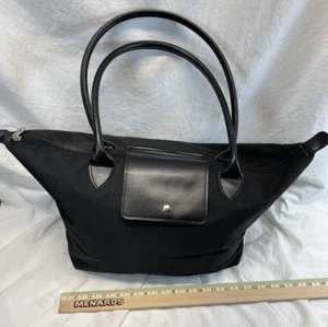 Borsa a tracolla nera ispirata a Longchamp con cerniera e manici nuova senza etichette - Foto 1 di 15
