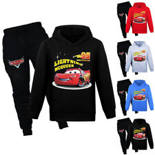 Child Boy Cars Casual Sports Hoodie Sweatshirt Pants Tracksuit Outfit Set