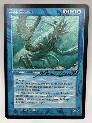 MTG - Fallen Empires - Deep Spawn - NM - Signed by Mark Tedin - Image 1 of 2