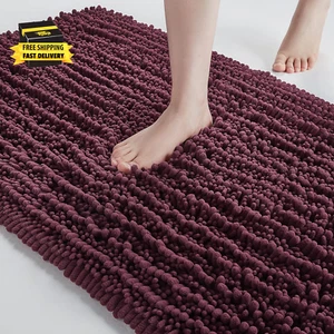 Soft Plush Microfiber Bathroom Rugs, Absorbent Bath Rugs Non Skid Machine Wash D - Picture 1 of 6
