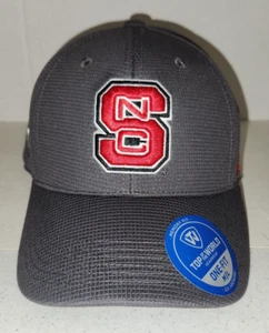 NC State NCAA Grey One Fit Hat with Pack On Side Size M/L - Picture 1 of 4