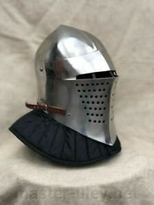 Medieval Barbuta Helmet Full face Battle Ready Steel Armor Helmet