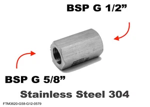 BSP G 5/8" Female to G 1/2" Female Stainless Sensor Adaptor Fittings Conversion - Picture 1 of 5