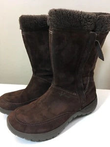 Helly Hansen Women’’s Warm Lined Brown Suede Zip Winter Boots Size 6M/EU 37 - Picture 1 of 12