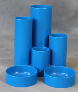 Vintage 1980s Original Retro Blue Plastic Tube Stationery Pens Desk Tidy - Picture 1 of 4