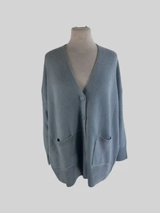 Naked Cashmere blue 100% cashmere long sleeve cardigan size UK14/US10 - Picture 1 of 5