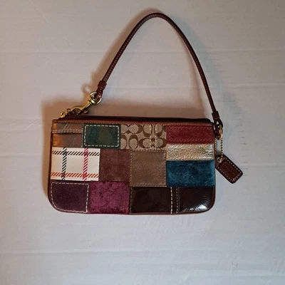 Coach Patchwork Wristlet Pouch Clutch Bag Leather Multicolored  - Image 1 of 4