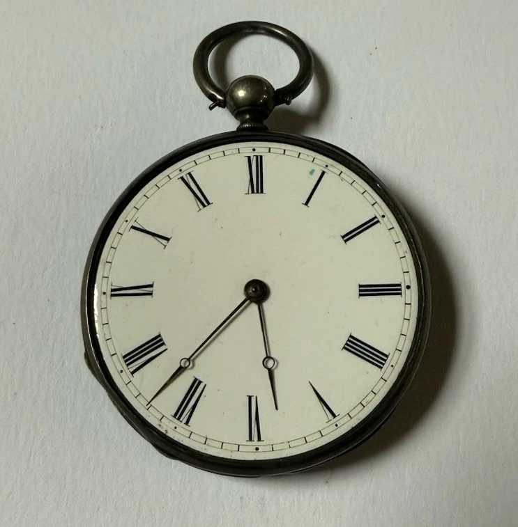 Antiguo reloj de bolsillo Geneve para hombre tono plata llave - para piezas/tal cual Foto 1 de 4