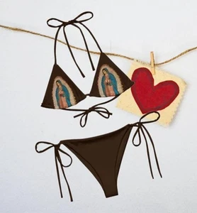 Virgin Mary Our Lady of Guadalupe Bikini, Triangle Bikini for Spiritual Lovers - Picture 1 of 2