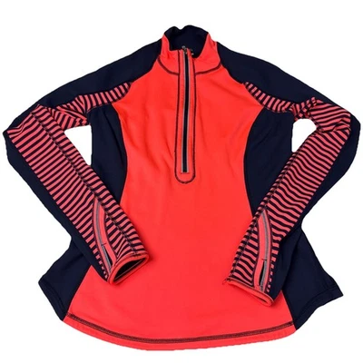 Top esportivo feminino Lululemon manga longa rosa azul bolso com furos para polegar - Imagem 1 de 4