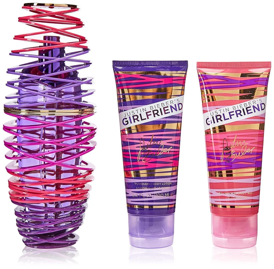 Justin Bieber Girlfriend 100 ml eau de parfum spray + loción corporal + gel de ducha set de regalo Foto 1 de 2