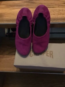CAMPER LADIES FUSCHIA SUEDE BALLERINAS SHOES NEW IN BOX SIZE 4 RRP £149 - Picture 1 of 5