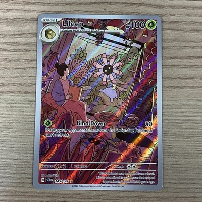 LILEEP POKEMON TCG CARD 145/142 ILLUSTRATION RARE SV07 STELLAR CROWN HOLO - Image 1 of 4