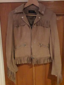 KAREN MILLEN Limited Edition Suede Fringe Bike Jacket UK 6 - RRP £599 -NWT - Picture 1 of 2