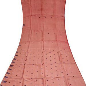 Swastik Vintage Sari Double Ton Reste Scrap 100% Pur Soie 3.7m Artisanat