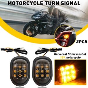 LED Turn Signal Indicator Amber Light Blinker Mount Flush Motorcycle Universal