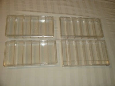 Lote de 4 pequeñas cajas de almacenamiento de señuelos de gancho de pesca de plástico - 6 contenedores de compartimentos Foto 1 de 4