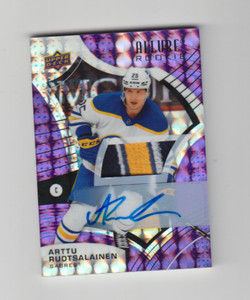 Arttu Ruotsalainen   2021-22 Allure Purple Diamond  Autograph Patch  # 09/10