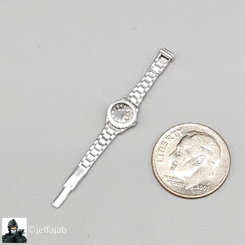 1:6 scale BBI Pilot Silver Wrist Watch for 12" Figures Rolex 007 Russian Cover