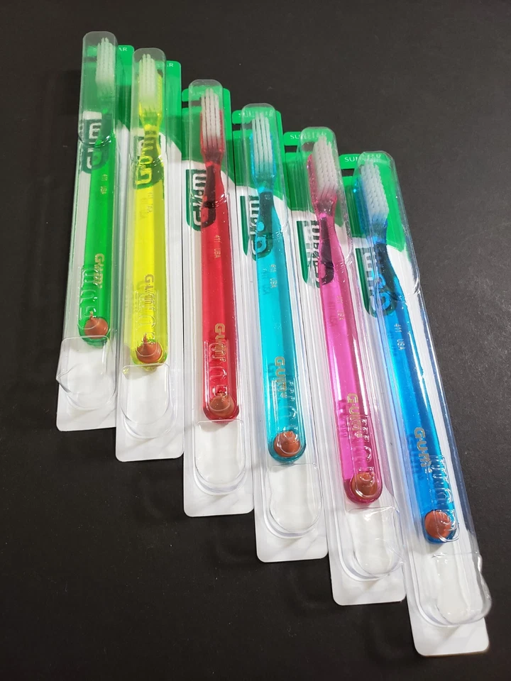 4 x Butler GUM 411 Classic Full size (4 rows) brushes Soft & Straight toothbrush - Image 1 of 1