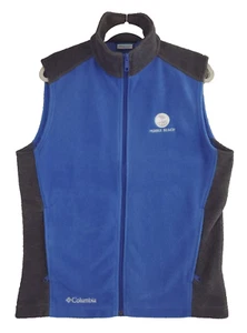 Columbia Full Zip Soft Fleece Vest Jacket Men's Size Small Blue Pebble Beach - Picture 1 of 15