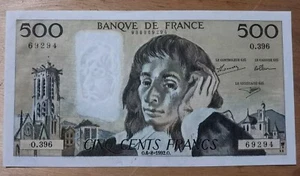 Billet 500 Fr Pascal 6-8-1992 Fay 71/50 Alph O.396 SPL / AU !! - Imagen 1 de 2