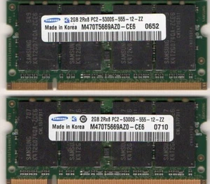 4GB 2x 2GB Kit Fujitsu LifeBook T2010 T4210 T4215 T4220 V1010 V1020 V1030 Memory - Picture 1 of 1
