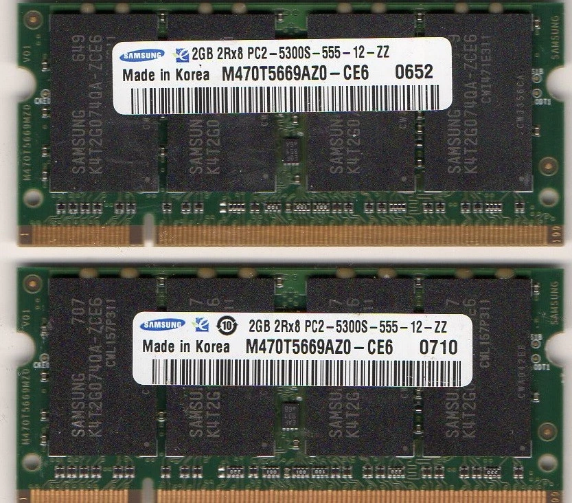 4GB 2x 2GB Kit Fujitsu LifeBook T2010 T4210 T4215 T4220 V1010 V1020 V1030 Memory - Image 1 of 1