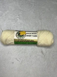 Vintage Lion Brand Nylo-wool Sport Yarn Skein White 100 1oz New - Picture 1 of 8