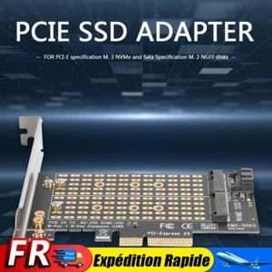 Adaptateur M.2 NVME vers PCIE M+B Key SSD vers carte d'extension SATA PCI-E 3.0 - Bild 1 von 8