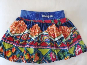 Desigual Girls Ruffle Skirt Multi Colored Floral Skirt Size 7 Age 5-7 - Picture 1 of 5